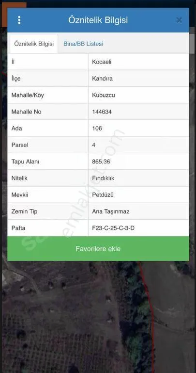 Sahibinden Kandıra Kubuzcu Köyü 865m2 90 Ocak Fındıklık Satılık Arsa