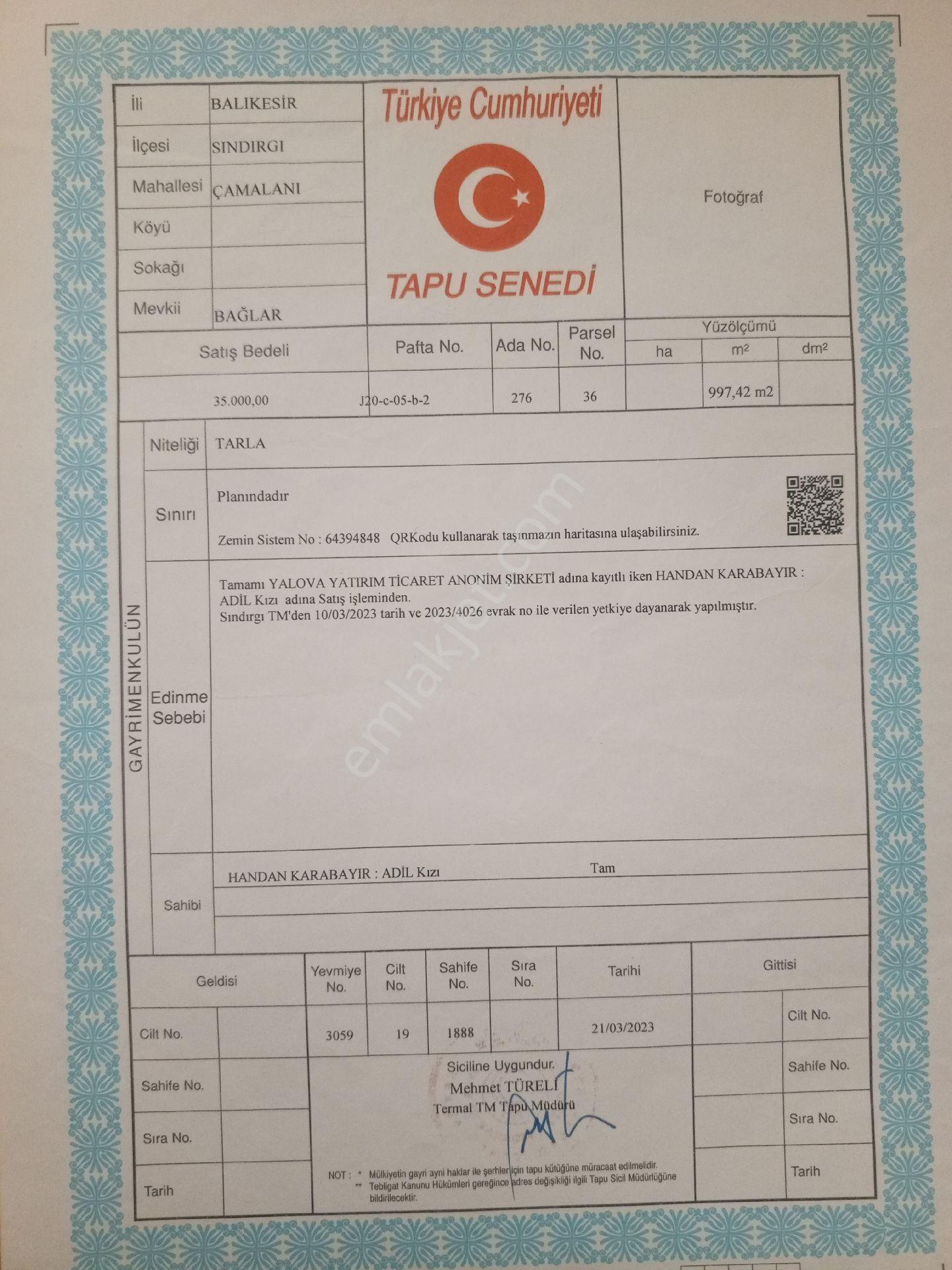 Sahibinden Acil Satılık Müstakil Tapu Su Var Anayoldan Giris Var
