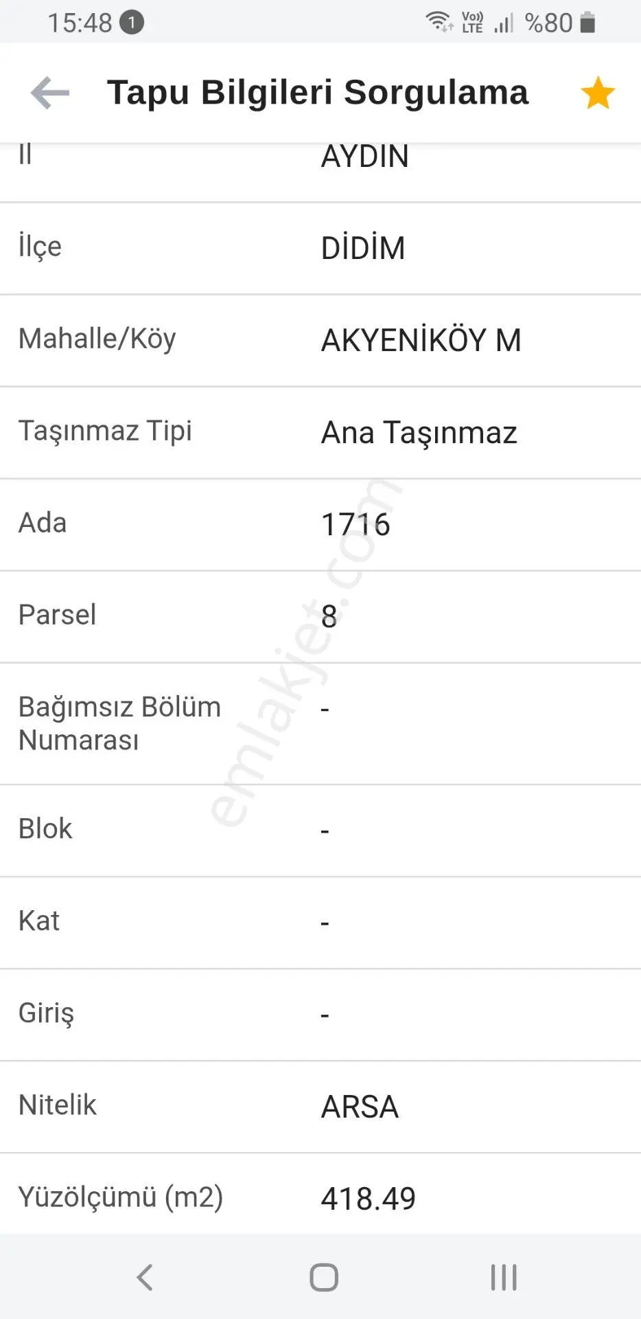 Sahibinden Didim Ak Yeniköy'de Satılık 418 M² Konut İmarlı Arsa