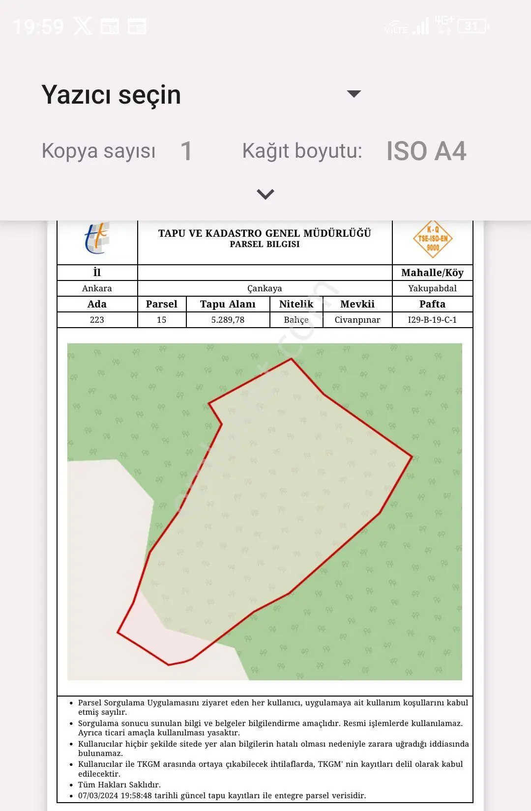 Sahibinden Çankaya Yakupabdal Civanpınarı’nda Acil Satılık 250 M² Yatırımlık Hisse