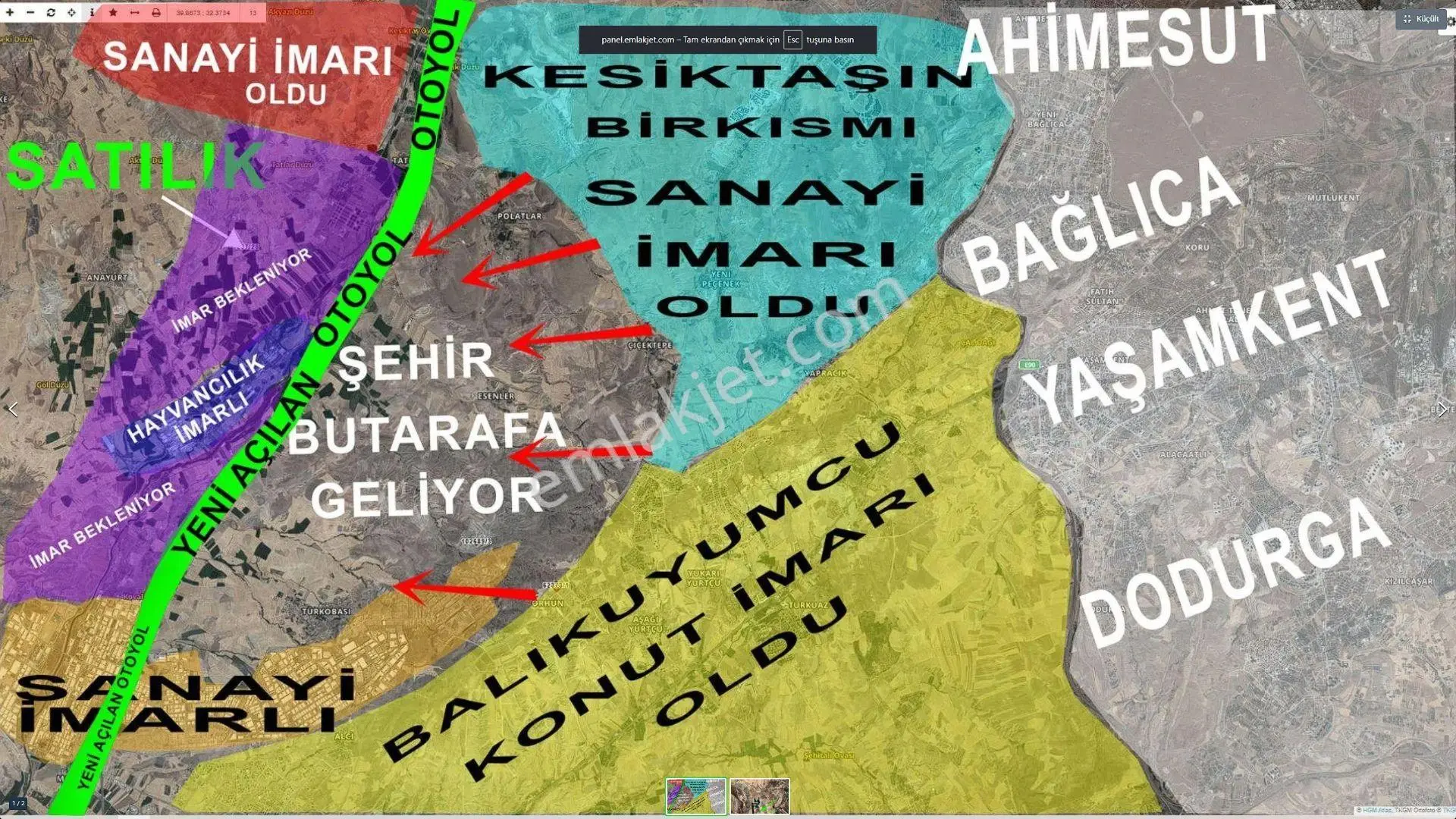 Sahibinden Tek Tapu Oto Yola Yakın Konumda