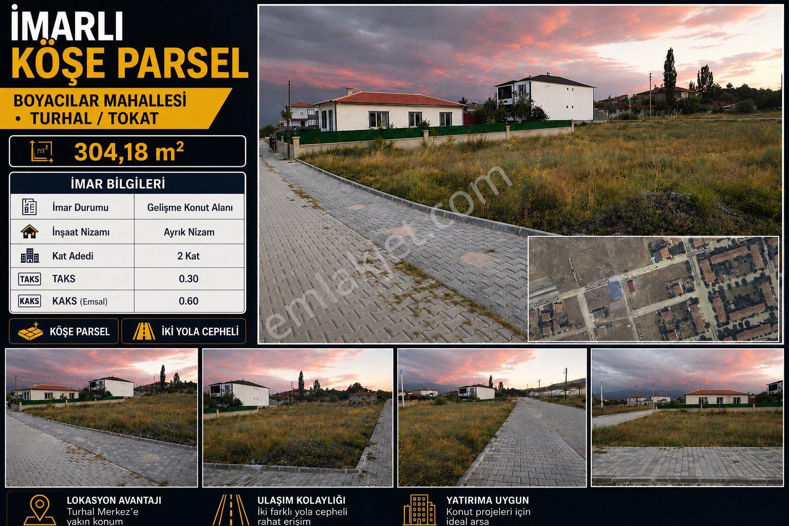 Sahibinden Tokat/turhal Boyacılar Mahallesi İmarlı Arsa
