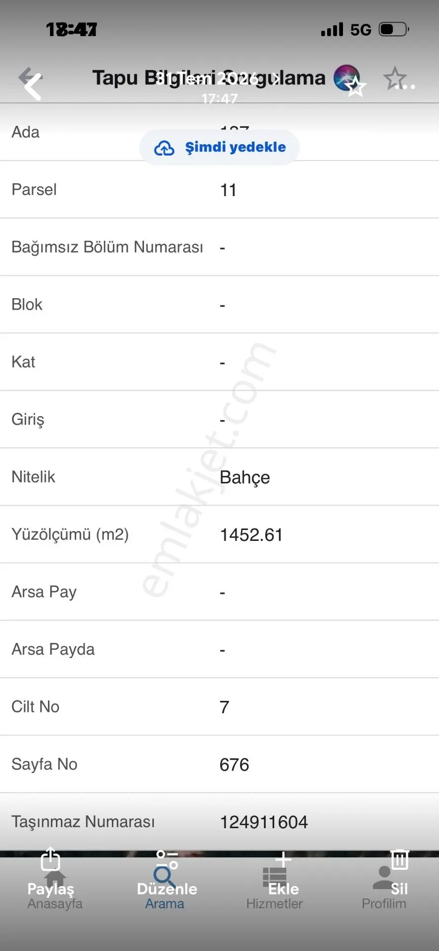 Sahibinden Havuzlu Bahçe