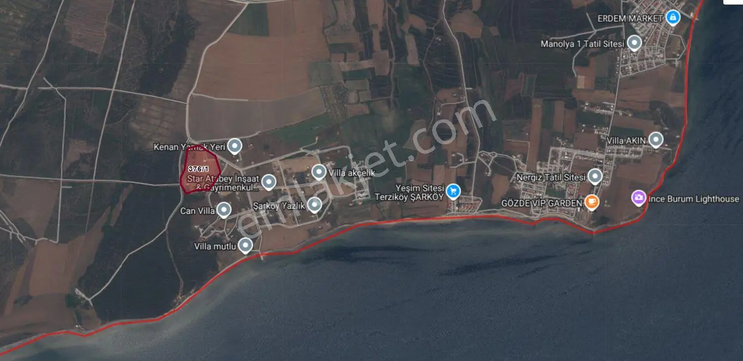 Sahibinden Şarköy Kızılcaterzi'de Deniz Manzaralı 273 M² Satılık Arsa