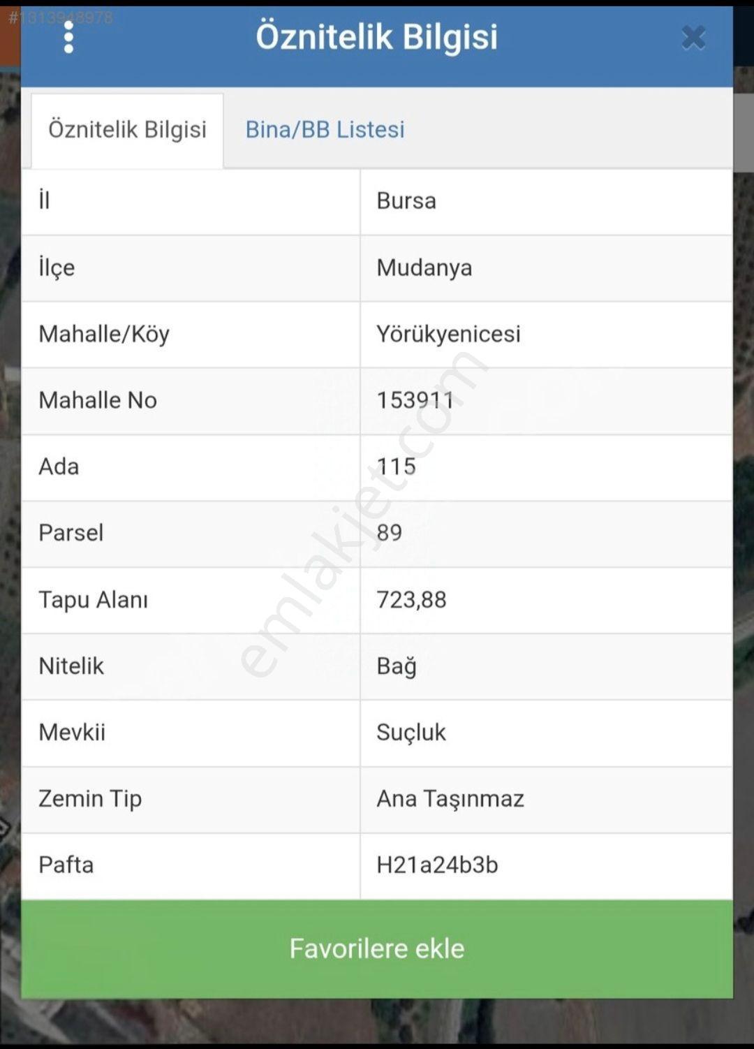 Sahibinden Mudanya Yörükyenicesi Müstakil Tapulu