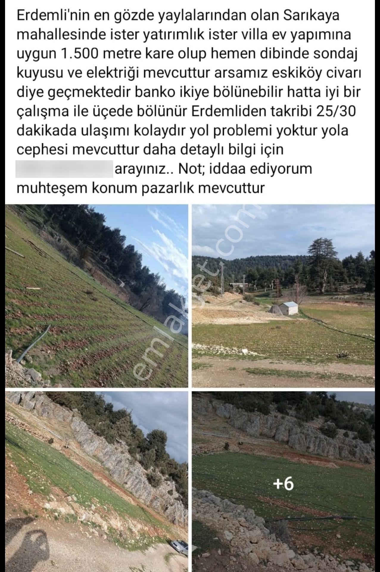 Sahibinden Sarıkaya Yaylasında Satılık Müstakil Tapulu Tarla