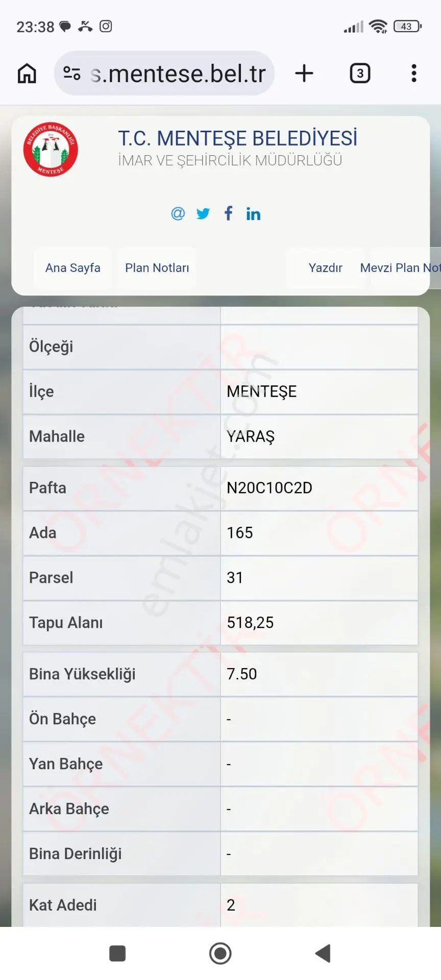 Sahibinden Yaraşta Harika Konumda Parsel