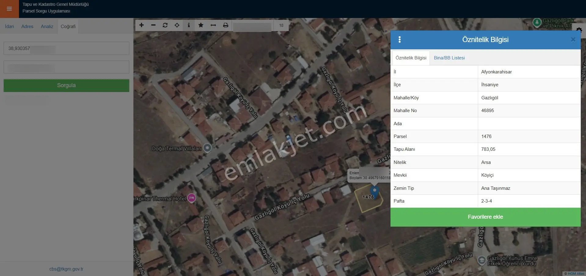 Sahibinden **gazlıgöl’de Merkez'de Jeotermal Sıcak Su Bölgesinde 783 M² Yatırımlık Arsa – Geleceğin Değerlenen