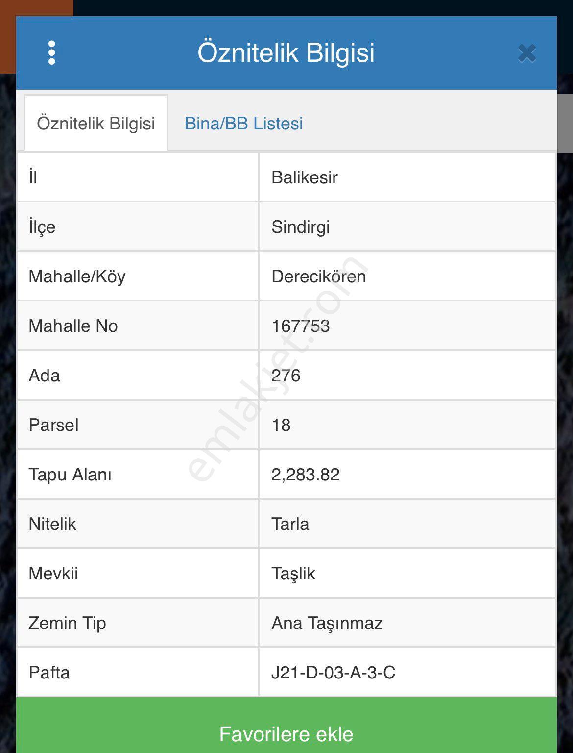 Sahibinden Balıkesirde 2283 M2 Köy Dibi Asfalta Yakın Tarla