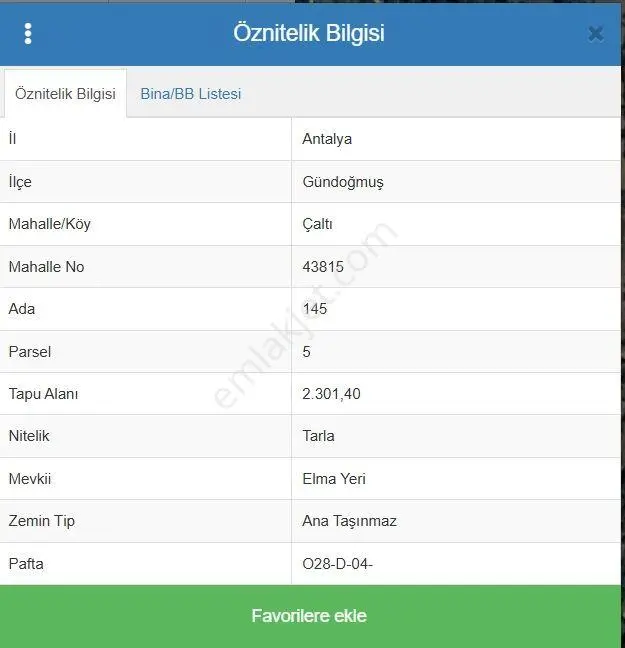 Sahibinden Antalya Gündoğmuş Çaltı'da Yatırımlık Arazi