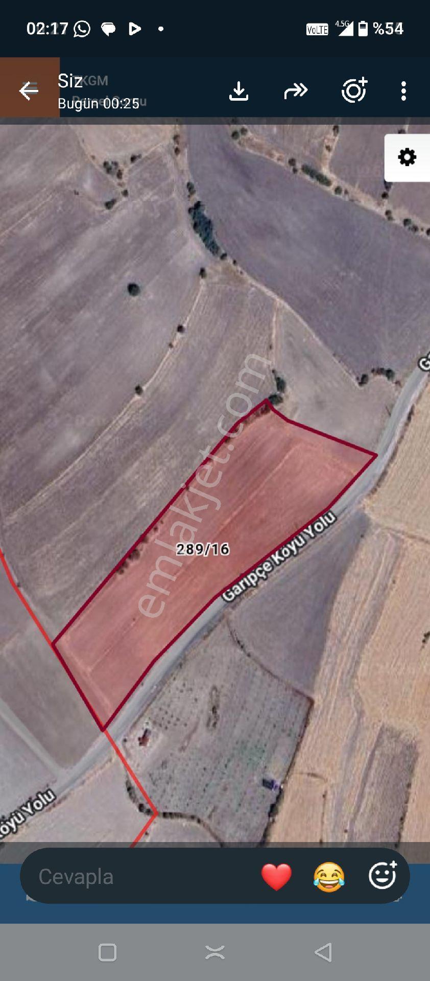 Sahibinden Güdül Garipçede Yola Cepheli,2 Dönüm 300 M² Hisseli Tarla