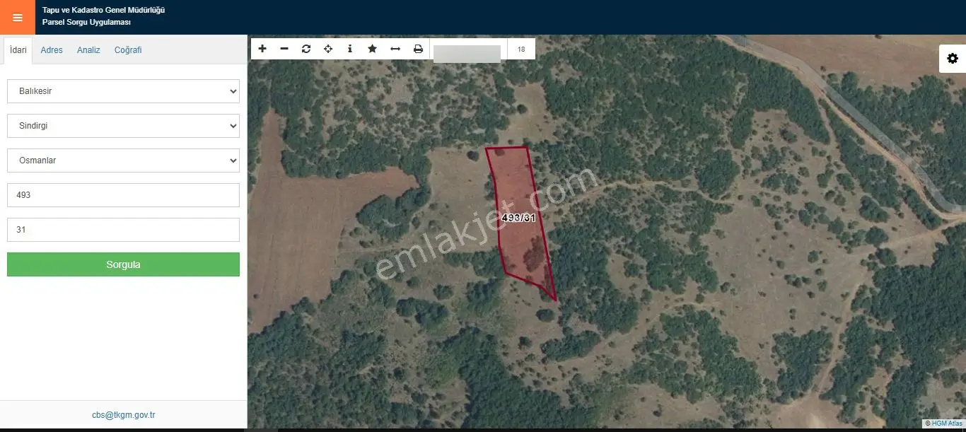 Sahibinden Sındırgı Osmanlar 2.449 M² Satılık Hissesiz Tarla - Yolu Var,