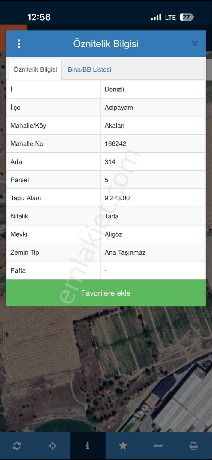 Sahibinden Aynes Yakını 9 Dönüm Tarla
