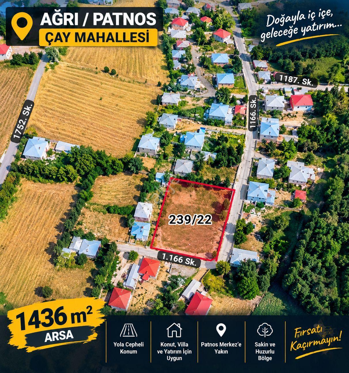 Sahibinden Ağrı Patnos Çay Mahallesi’nde 1436 M² Arsa | Yatırım Fırsatı