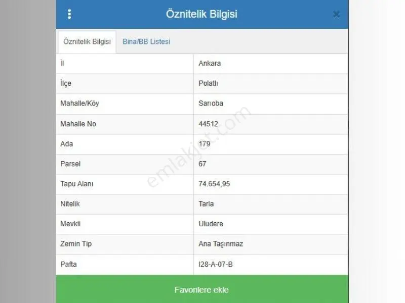 Sahibinden Sarıoba Köyünde Satılık Tarla (mevkii : Uludere)