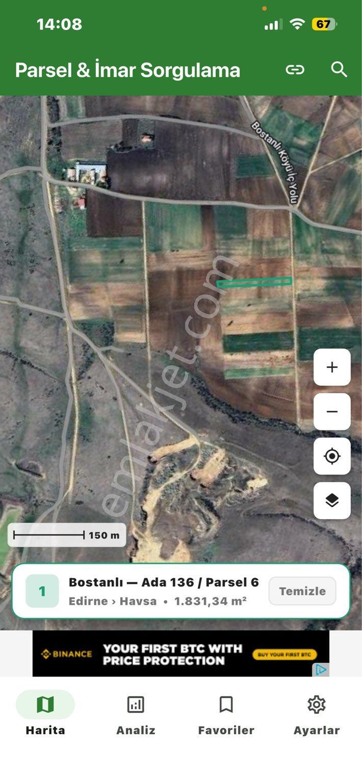 Sahibinden Edirne Havza Bostanlı Tek Tapulu