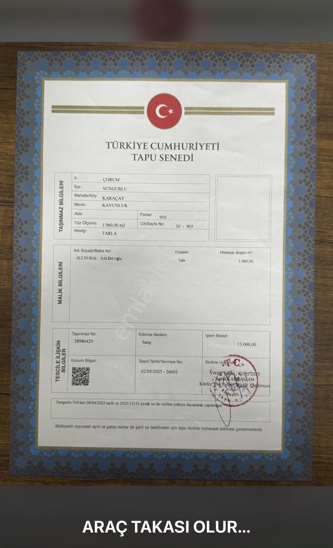 Sahibinden Sahibinden Yolun Dibinde Araç Takası Olur