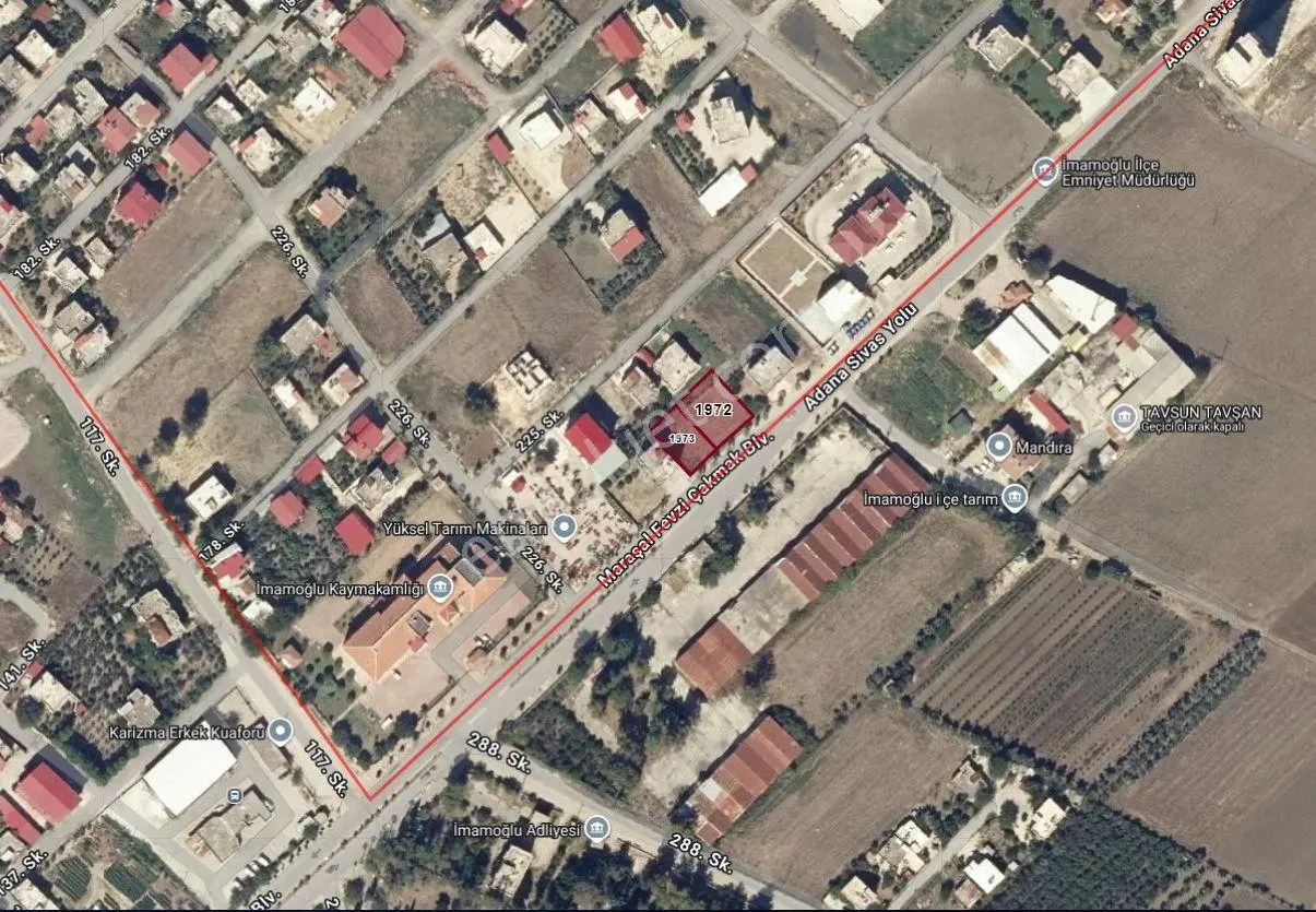 Sahibinden Caddeüstü 1 Dönüm 2,2 Yoğunluk, 5 Kat İmar, 600 M2 Ticari Hak