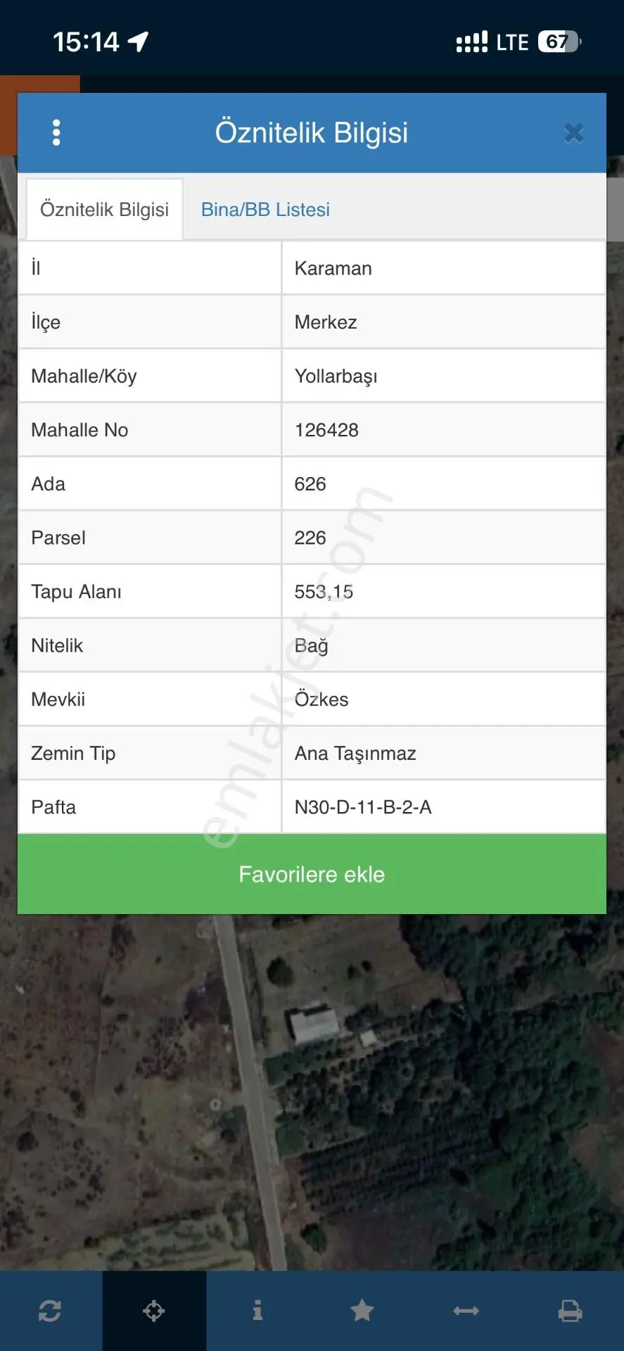 Sahibinden Karaman Yollarbaşı Özkesde Satılık Müstakil Tapulu Bağ Bahçe