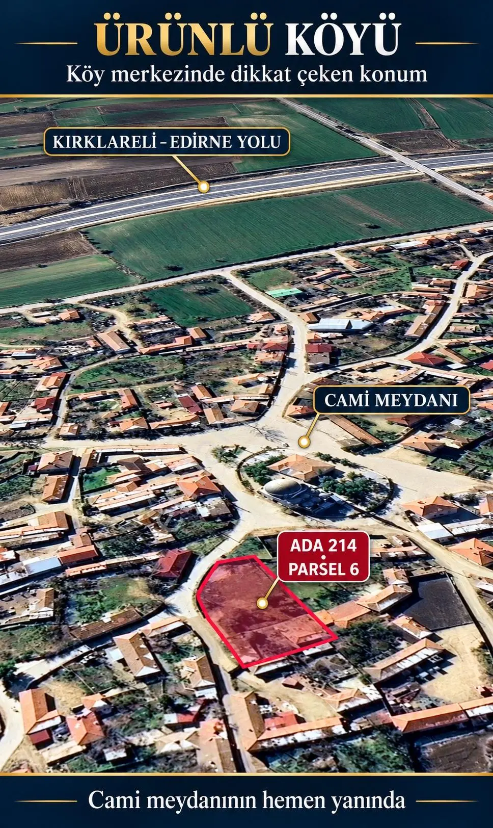 Sahibinden Köy Merkezinde Cami Yanı Arsa