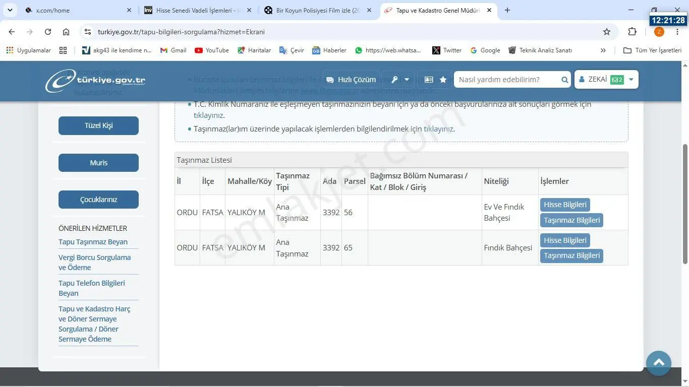Sahibinden Sahibinden Müstakil Tapulu 2 Parsel