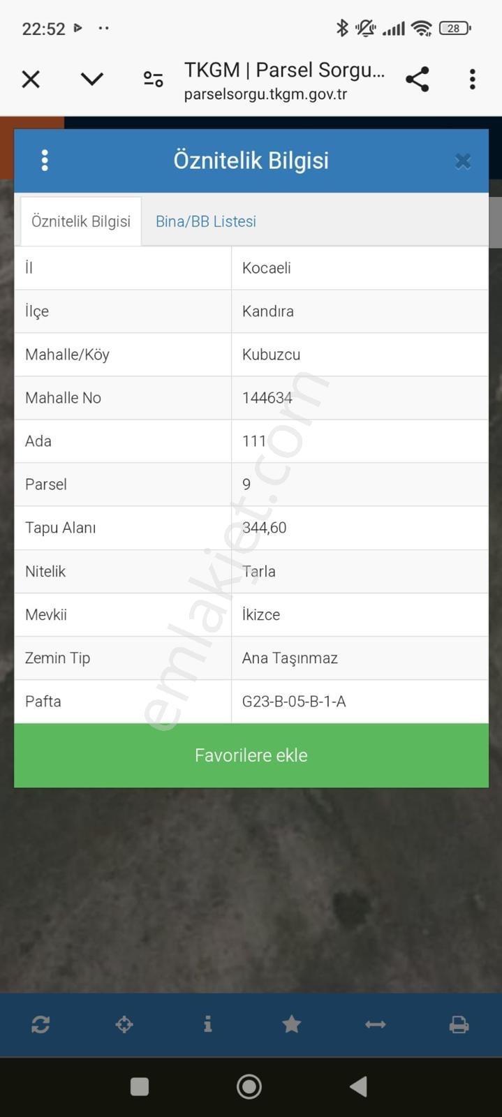 Sahibinden Kubuzcu Mahallesinde Satılık Tarla