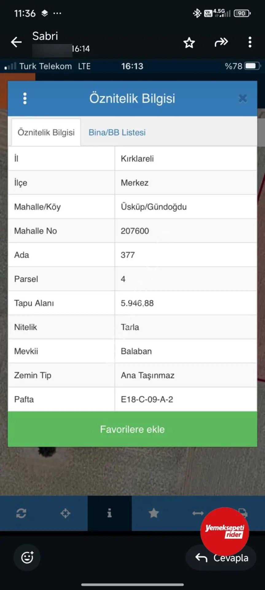Sahibinden Kırklareli Üsküp Gündoğdu Hisseli Tarla Acill