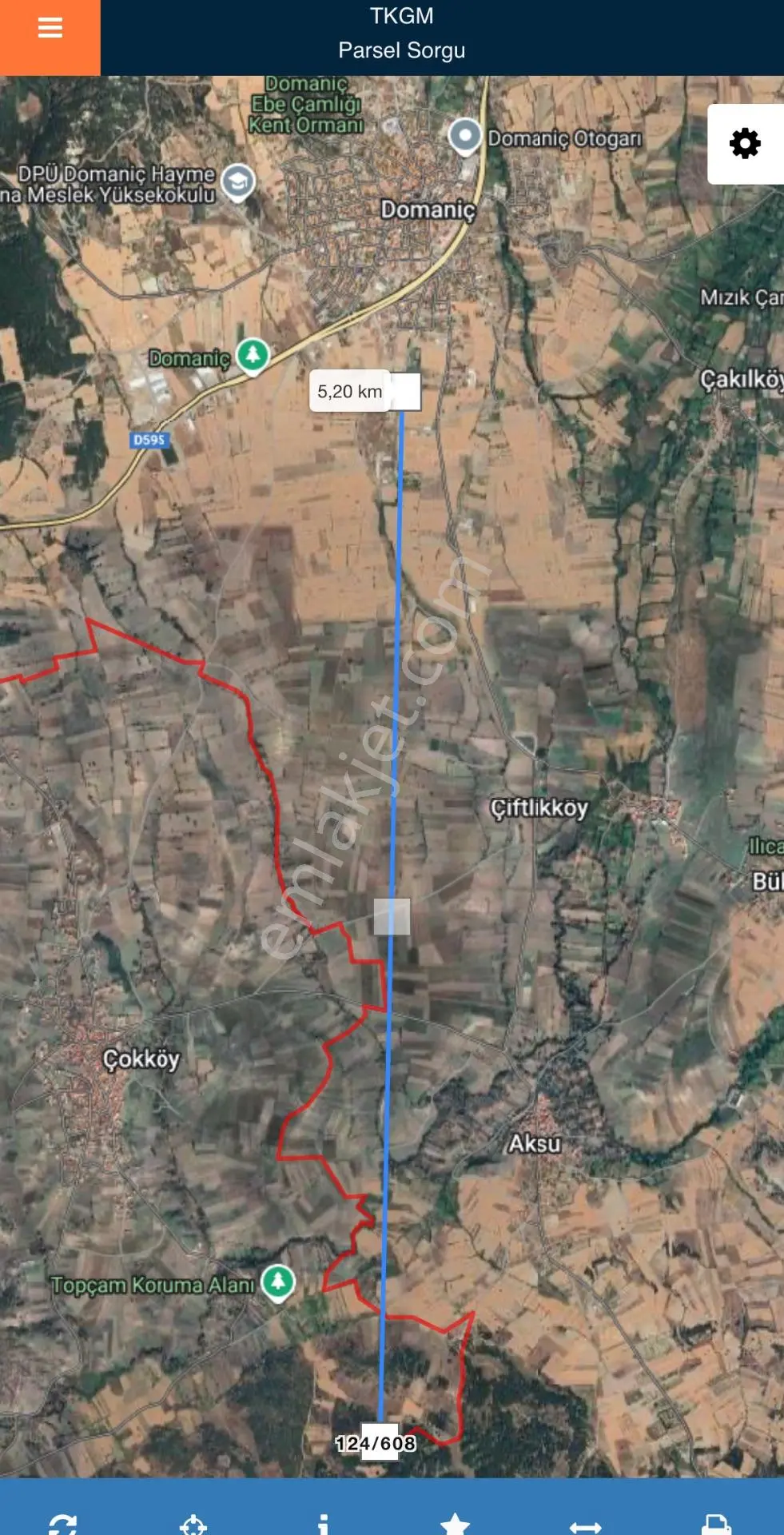 Sahibinden Domaniç İlçe Merkezine 5 Km Mesafede Fırsat 3810 M2 Tarla Müstakil 4 Dönüme Yakın