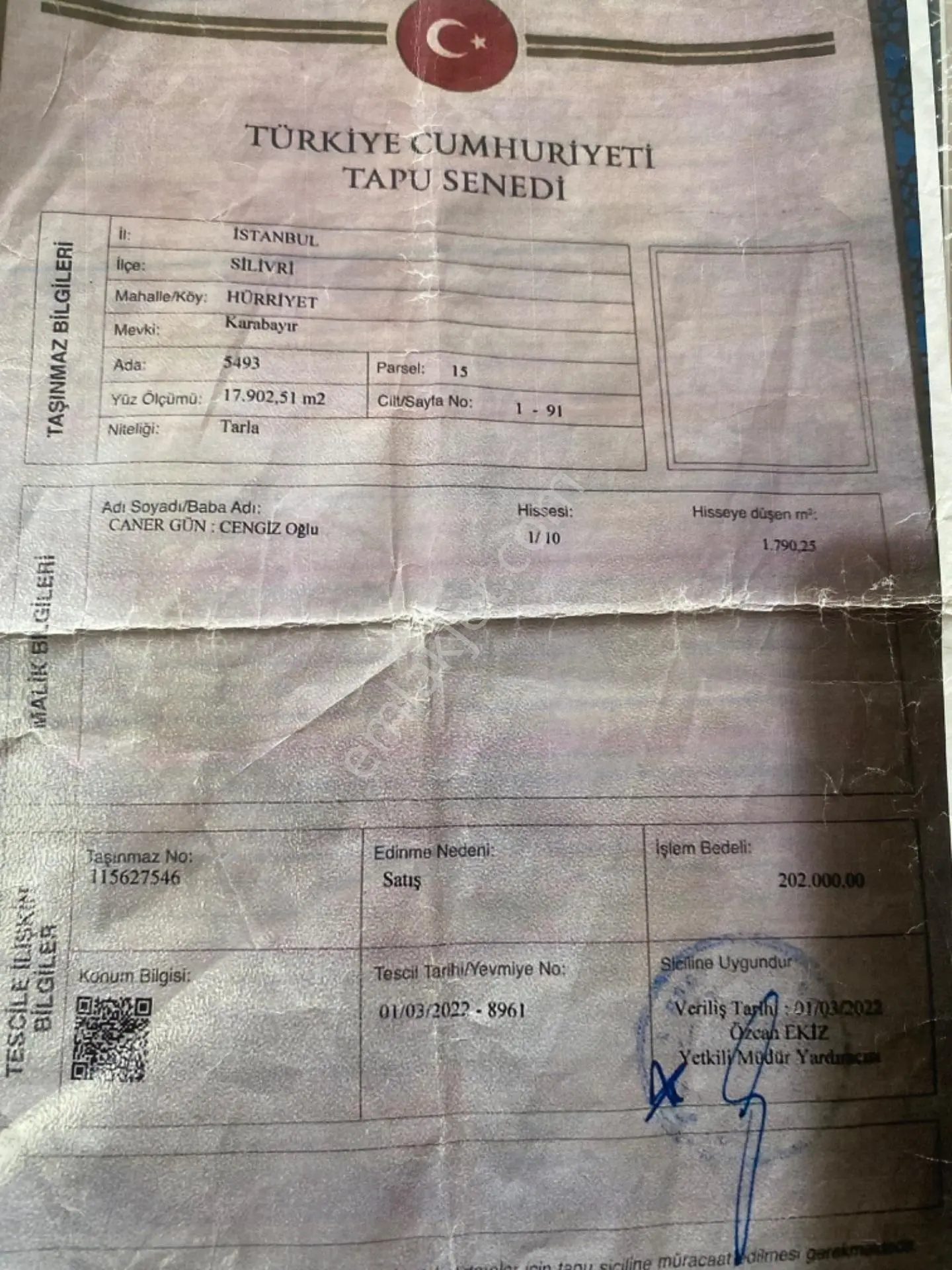 Sahibinden Acil Satılık Silivri Kavaklı Hürriyet Mahallesinde
