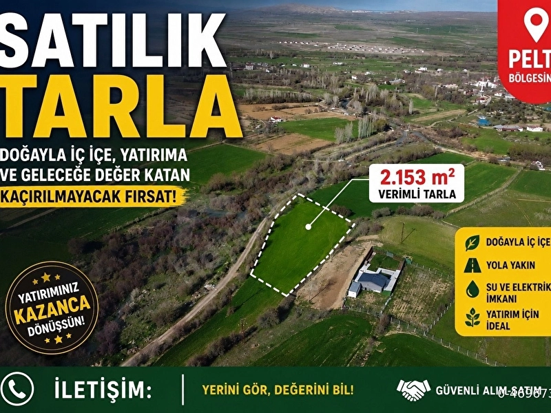 PELTE KÖYÜNDE SAHİBİNDEN SATILIK TARLA