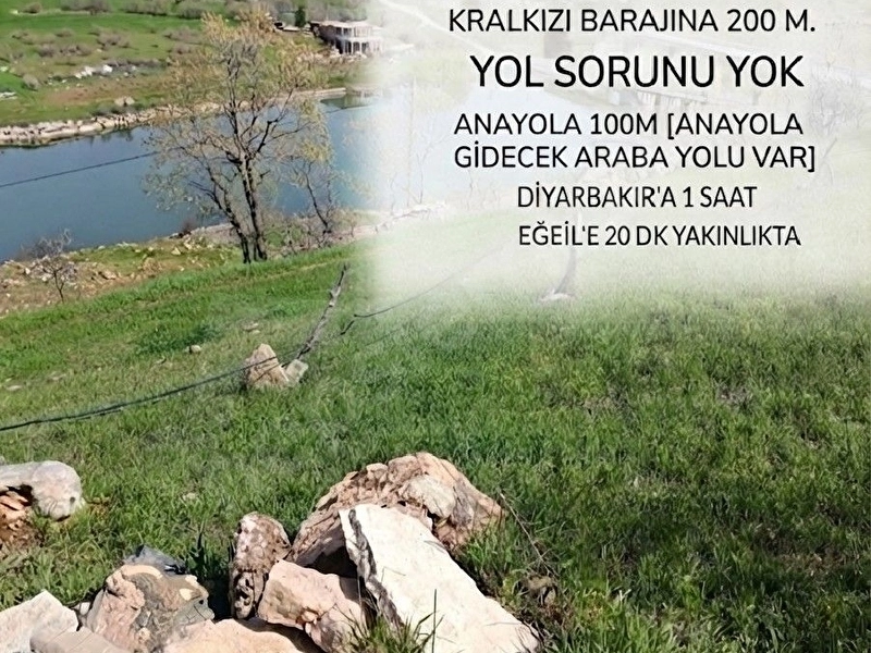 Diyarbakırda Kralkızı Barajı Karşısında Satılık Bağ 2 Dönümlük.
