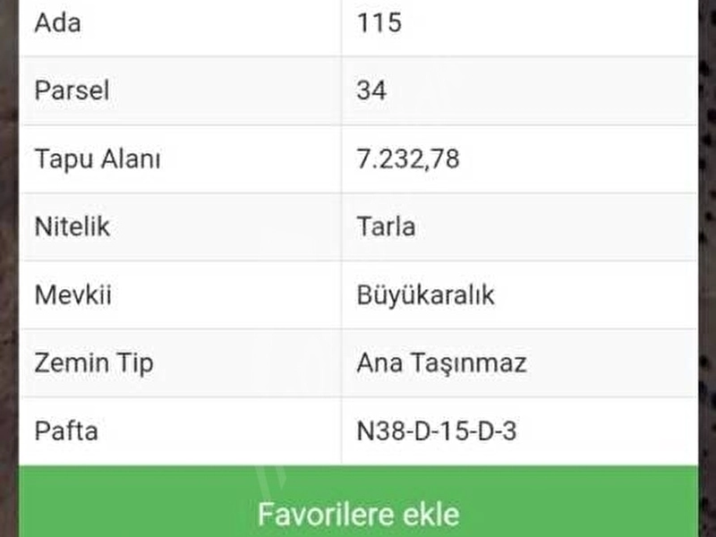 sarıbaşak'ta yatırımlık, acil ihtiyaçtan satılık, 7.232 metrekare tek tapu tarla