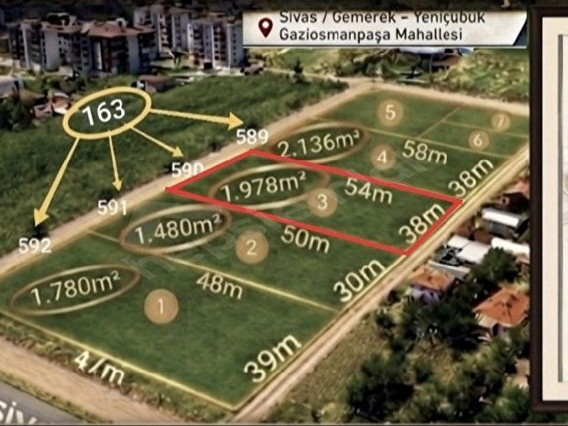 Sivas Gemerek Yenicubukta uygun fiyatlı geniş arsa