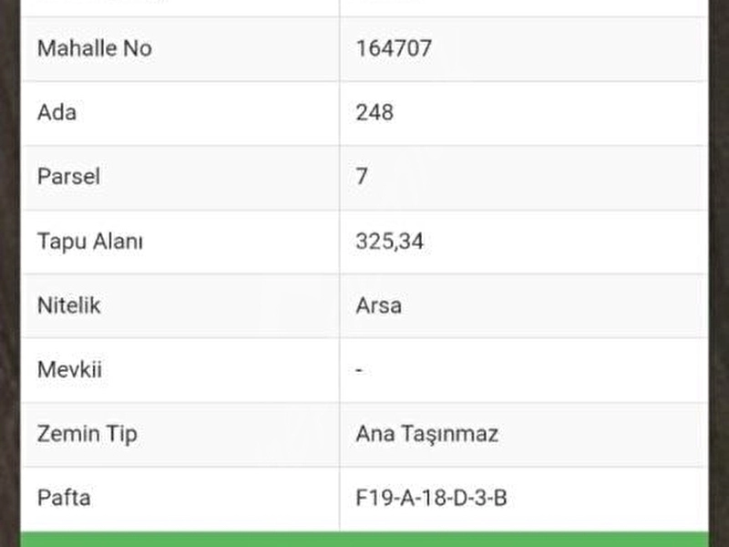 Sahibinden Misinli 3 kat imarlı 325 m2 arsa