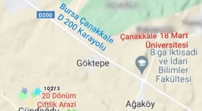 Sahibinden Ç.kale Biga Da 20 Dönüm Çiftlik Arazisi Mera Cephe