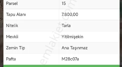 Sahibinden Sahibinden Karadiğinde Satılık 7800m² Tarla