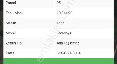 Sahibinden Satılık 10 Dönüm Tarla