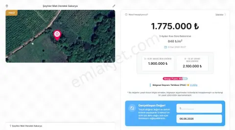 Sahibinden Sakarya Hendek Seyhlerköyü Tarla 2093 M2 Fiyat 1.600.000,00tl