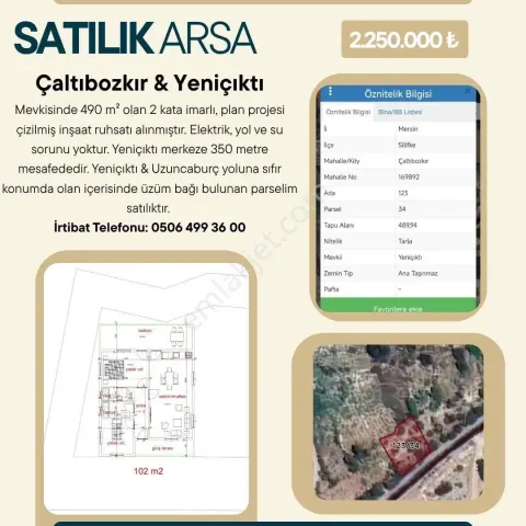 Sahibinden Silifke Yeniçıktıda Satılık Arsa