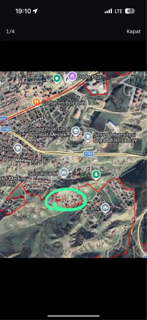 Sahibinden Sinop Boyabat İmarlı Arsa