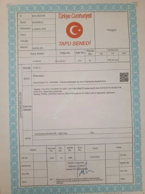 Sahibinden Acil Satılık Müstakil Tapu Su Var Anayoldan Giris Var
