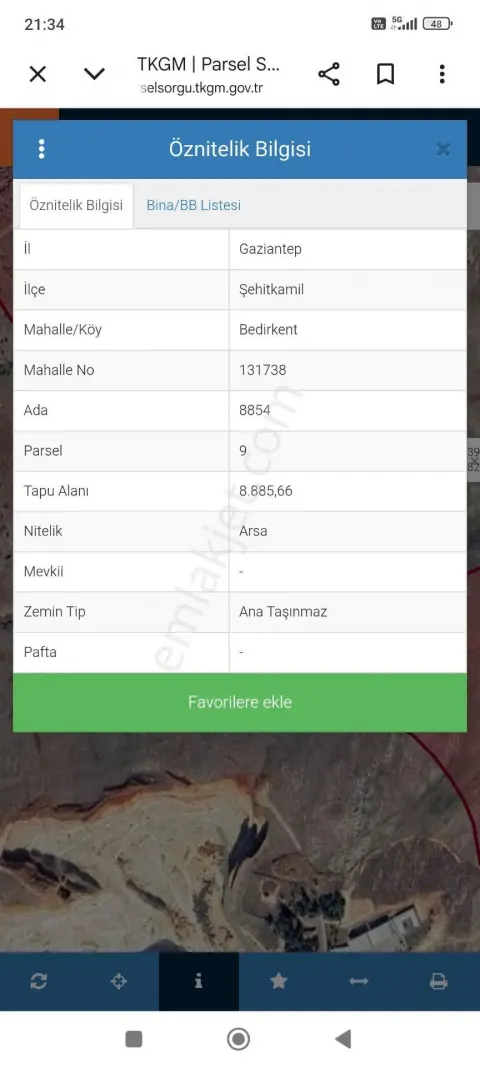 Sahibinden Küçük Sanayi İmarlı Arsa