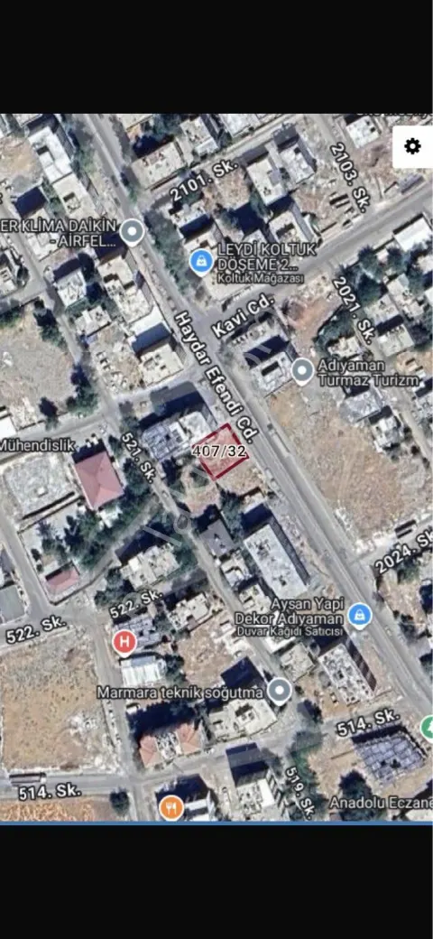Sahibinden Adıyaman Merkez’de Köşe Başı 306 M² Satılık Arsa – 5 Kat İmarlı