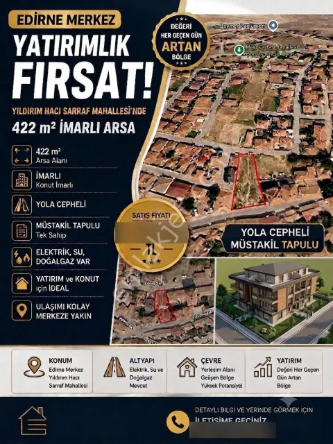 Sahibinden Edirne Merkezde Yatırımlık İmarlı Arsa