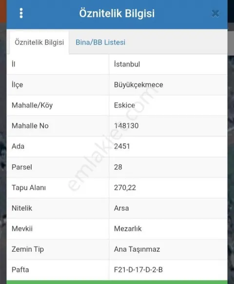 Sahibinden Büyükçekmece Eskice'de Satılık Müstakil Arsa