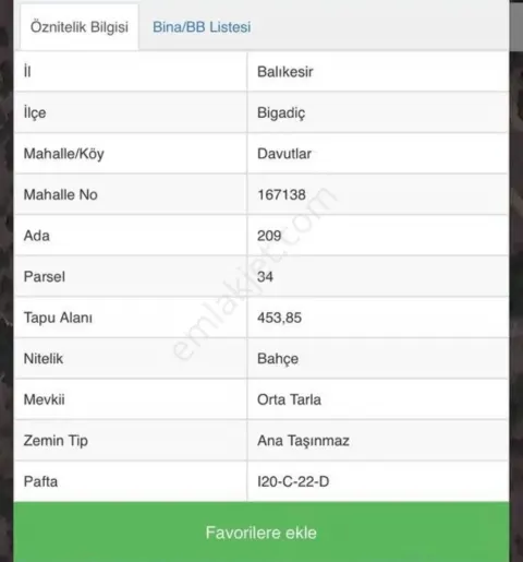 Sahibinden Bigadiç Arsa