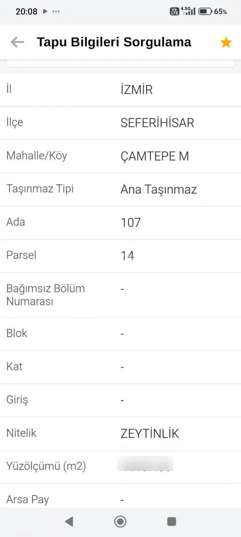 Sahibinden Satılık Zeytinlik 125 Ağaç Yetişkin Zeytin Ağacı Vardır 50adet Armut Ağacı Vardır