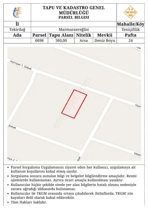 Sahibinden Anayola Ve Denize Çok Yakın