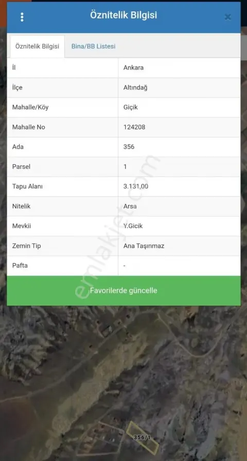 Sahibinden Altındağ Gicik Te Konut İmarlı Tek Tapu Arsa