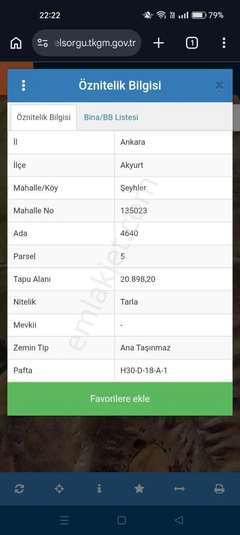 Sahibinden Şeyhler Mahallesinde Satılık Tarla